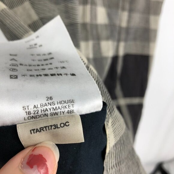 Burberry London Black Grey Plaid Square Neck Knee Lemgth Dress size 6 - Picture 5 of 15